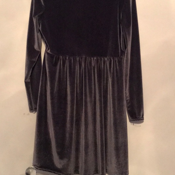 Rokoko Smock Skater Dress Slate Gray Velvet - Picture 7 of 8